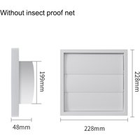 Vent Systems White Vent Cover Grille Plastic One-Directional Exhaust Vent Cover With Screen Vent Hood Cap