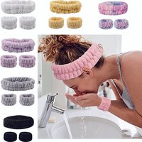 Velvet soft elastic headband face washing and makeup headband hair tie face washing waterproof wrist strap and heanband set