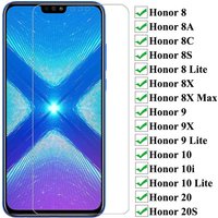 2PCS 9H Hardness Tempered Glass For Huawei Honor 10 10i 10 Lite Screen Protector For Honor 9X 8 8X 8A 8C 8S 8 Lite 20 20S Glass