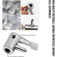 2set Car Tire Inflator Valve Air Pump Clip Nozzle Metal Adapter Inflatable Connector General Bore Hose Car Accessories