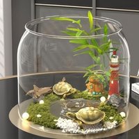 Durable Transparent Round Fish Tank Anti-broken Fall Resistant Fish Bowl Decorative Plastic Viewing Tank Living Room