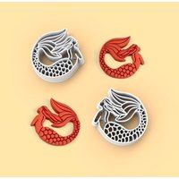 2Pcs Mermaid Polymer Clay Cutters Set Hollow Scale Mermaid Molds for DIY Earrings Jewelry Making Perfect Gift for Mermaid Lovers