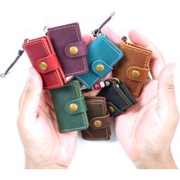 Mini TN Notebook 6x4cm, Genuine Leather Traveler's Journal, Pocket Notebook, Refillable, 25g Lightweight, Keychain Diary, Gift