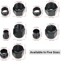 37 Degree Tube Nut and Sleeve Aluminum Hardline Fitting 8 AN Female Tube Nut and Sleeve for 1/2'' OD Aluminum Tubing 1 Set