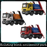 New MOC City Engineering Series Jump Bucket Container Truck Container Model Technology Building Blocks Creative Kid Toys Gifts