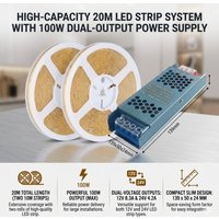 5M 10M 20M 8MM Ultra Thin Dimmable COB LED Strip DC12V/24V High Density Linear Light 2Pin Wire With Power Adapter for Home Decor