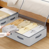 Under Bed Storage Bag With Clear Window Foldable Clothes Organizer For Closet Bedding Comforters Portable Fridge Container