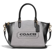 COACH Elise Fabric With Calfskin One Shoulder Handbag, Crossbody Bag, Briefcase Medium Women's Gray