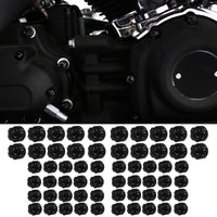 Black Bolt Covers Kit Engine Rocker Screw Caps Tappet Derby Bolts Cover For Harley Softail Street Bob Breakout Low Rider 18-25