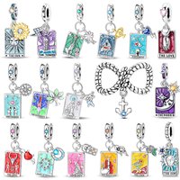 New 925 Sterling Silver Beaded Pendant Sun Moon Star Magic Tarot Vitality Suitable For Original 3mm Bracelet Women Exquisite