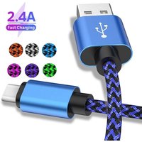 1M 2M 3M USB A Type C Cable Date Sync Fast Charging Nylon Braided Charger Wire For Xiaomi Huawei Android Phone Cable Accessories