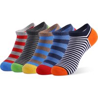 5 Pairs Low Cut Men Socks Solid Color Stripe Breathable Cotton Socks Sport Short Socks Women Men Funny Ankle Socks