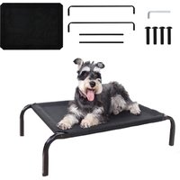 Elevated Dog Bed Lightweight Portable Metal Frame Raised Dog Cots Beds with No-Slip Feet Breathable Mesh Indoor Outdoor Pet Beds