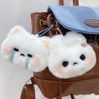 Cartoon Cute Expression Rabbit Plush Keychain Kawaii Doll Pendant Backpack Hanging Decoration Jewelry Accessories For Girls Gift