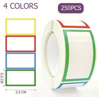 250pcs Waterproof Blank Self Adhesive Assorted Stickers Removable Label Stickers Name Tag Bottle File Document School Supplies