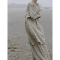 New Women's Chinese Zen Cotton Linen Shirt Drifting Silk Wide Leg Pants Three Piece Set Summer Season Fashion Trend