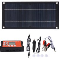 600W Solar Panel Charger Monocrystalline Silicon 100A Charge Controller Solar Panel Kit with Extension Cable Battery Clip for RV