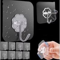 5/10/20 Pcs Door Hook Adhesive Wall Hooks Transparent Anti-skid Traceless Heavy Duty Stick on Hook Bathroom Kitchen Wall Sticker