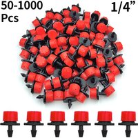 Buse d'irrigation de jardin, 50 à 1000 pièces, 4/7mm, goutteur réglable, émetteur d'arrosage, Micro goutte-à-goutte, Spray pour balcon, cour, serre