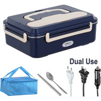 Dual Use Home Car 2 in 1 Electric Heated Lunch Box Stainless Steel 220V 110V 24V 12V Office Food Heating Warmer Container Heater