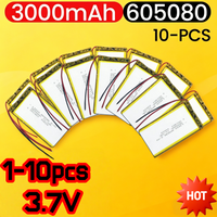 3.7V 3000mAh 605080 Lithium Polymer Lilon Rechargeable Battery for Bluetooth speaker Air purifier handheld beauty instrument