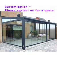 custom.Conservatory Room Glass House Wall Mounted Veranda Sunroom House 4 Season Aluminium Glass Sunrooms Solarium