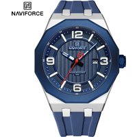 NAVIFORCE 8079 Fashion Men's Quartz Watch Waterproof Night Light Calendar Silicone Strap Men's Casual Watch relógios masculino