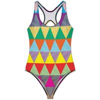 Colorblock Swimsuit Color Diamond One Piece Swimwear Push Up Novelty Bathing Suit Sexy Vacation Bath Pattern Beach Outfits
