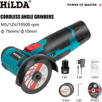 HILDA 12 V/3 Cal elektryczna szlifierka kątowa litowa Mini mała ręczna maszyna do cięcia do użytku domowego polerka