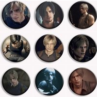 58mm Leon Kennedy Game Button Pin Cartoon Lovely Creative Leon Brooch Badge For BAckpack Jewelry Fans Collect Friends Gift