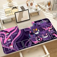Pokemon Gengar Evolution TCG Playmat with Zones Non-slip Card Game Mat Gaming Mouse Pad Desk Mat