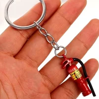 Fashion Mini Fire Extinguisher Pendant Keychain Red Gasoline Bucket Keyrings For Men Accessories Motorcycling Gift Bag Charms