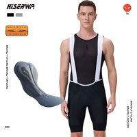 AliExpress HISERWA Men Cycling Bib Shorts Classic Black/Grey Bicycle Shorts High Quality 7H Elastic Interface Pad Culotte Ciclismo Hombre