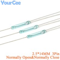 10pcs/1pc 2.5X14MM Magnetic Switch Reed Switch Normally Open and Normally Closed Conversion NO NC 3 pin