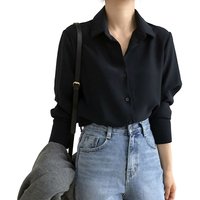 Women Shirt Classic Chiffon Blouse S-4XL Plus Size Loose Long Sleeve Shirt Lady Simple Style Tops Female Clothes New Blusas 6830