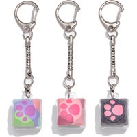 Cute Colorful Cat Claw Keyboard Pendant Keychain Office Decompression Press Backpack Desktop Jewelry Accessory