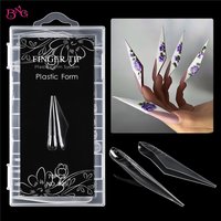 BNG Extra Long Stiletto Butterfly Wing Arrow Nail Dual Forms for Poly Extension Gel Reusable Full Cover Molds For Builder/Harder