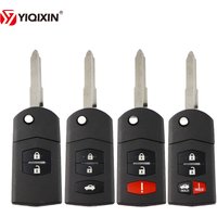 YIQIXIN 2/3/4 Buttons Remote Key Case Fob Shell Flip Folding For Mazda 2 3 5 6 M6 MX5 CX5 CX7 CX9 RX8 With Uncut Blade Key Head