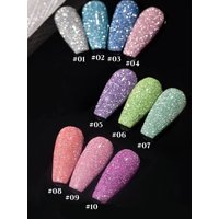 MIANEL 1-12pcs 12ML Summer Nails Flashing Glass Broken Diamond Gel Nail Polish Glitter Gel Polish 2025 New Laser Disco Gel
