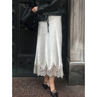 Trendix Elegant Lace Midi Skirt Women's 2026 Summer Casual High Waist Loose Long Skirts Party Fashion Retro Lace Skirt Femme