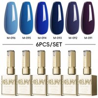 2025 New 6-Color Blue & Purple Nail Gel Set - Brightening UV/LED Gel Polish Kit for Nail Salons