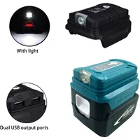 Portable LED Light With Dual USB Li-ion Battery Adapter for Makita for HongSong for Lomvum for ZhiPu Battery
