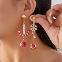 Snowman Christmas Tree Fashion Earrings for Women Xmas Shiny Exquisite Fur Ball Festival New Year Jewelry Party Gifts