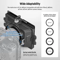 NEEWER Matte Box With 4 Inch X 5.65 Inch Filter Tray Carbon Fiber Flag For Mirrorless DSLR Camera With 67/72/77/82Mm Lens