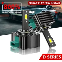 2PCS D1S D2S/R D3S D4S/R D5S D8S LED Headlight Bulbs 24000LM 6000K Plug&Play Canbus IP68 HID Conversion Kit Auto Replacement 12V