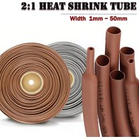 Brown Grey Diameter 1mm~50mm Polyolefin 2:1 Heat Shrink Tube Insulated Cable Sleeve Wire Repair Connector Wrap