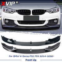 XVIP Glossy Carbon Fiber Glossy Black 3-Piece MP Style Front Bumper Lip Spoiler For BMW 4-Series F32 F33 2014-2020