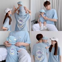 Family Look Set Mom and Daughter Matching Clothes Cheap Clothes for Couples Couple Pajamas Mother Kids Familiar Short Sleeve Tee