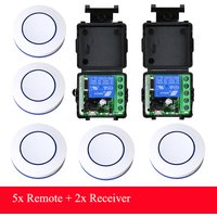 DC 6V 9V 12V 24V 433Mhz Round Button RF Relay Module Remote Control Switch WirelessKit for LED Lamp Bulb Gate Door Fan