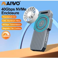 MAIWO 40Gbps M.2 NVMe SSD Enclosure with Thunderbolt 4/3 USB4 Tool Free Installation Support M-Key Interface B+M 2280 SSD Size